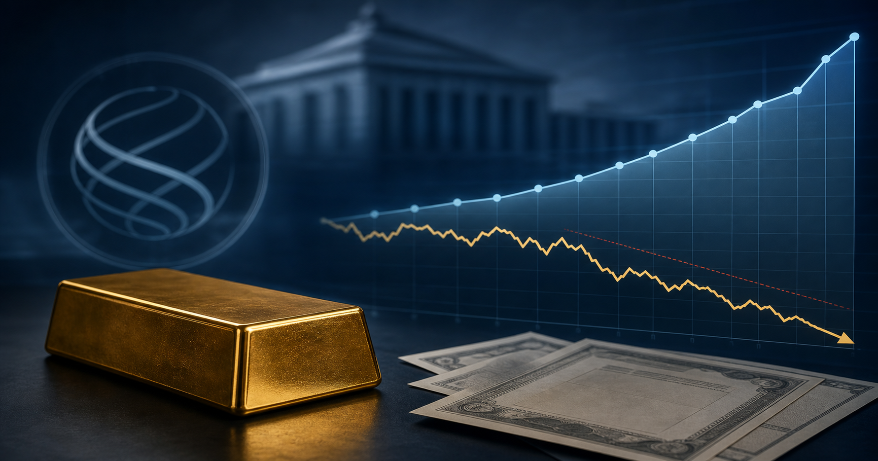 ارتفاع منحنى العوائد بالتزامن مع انخفاض سعر الذهب بسبب الفائدة الربوية